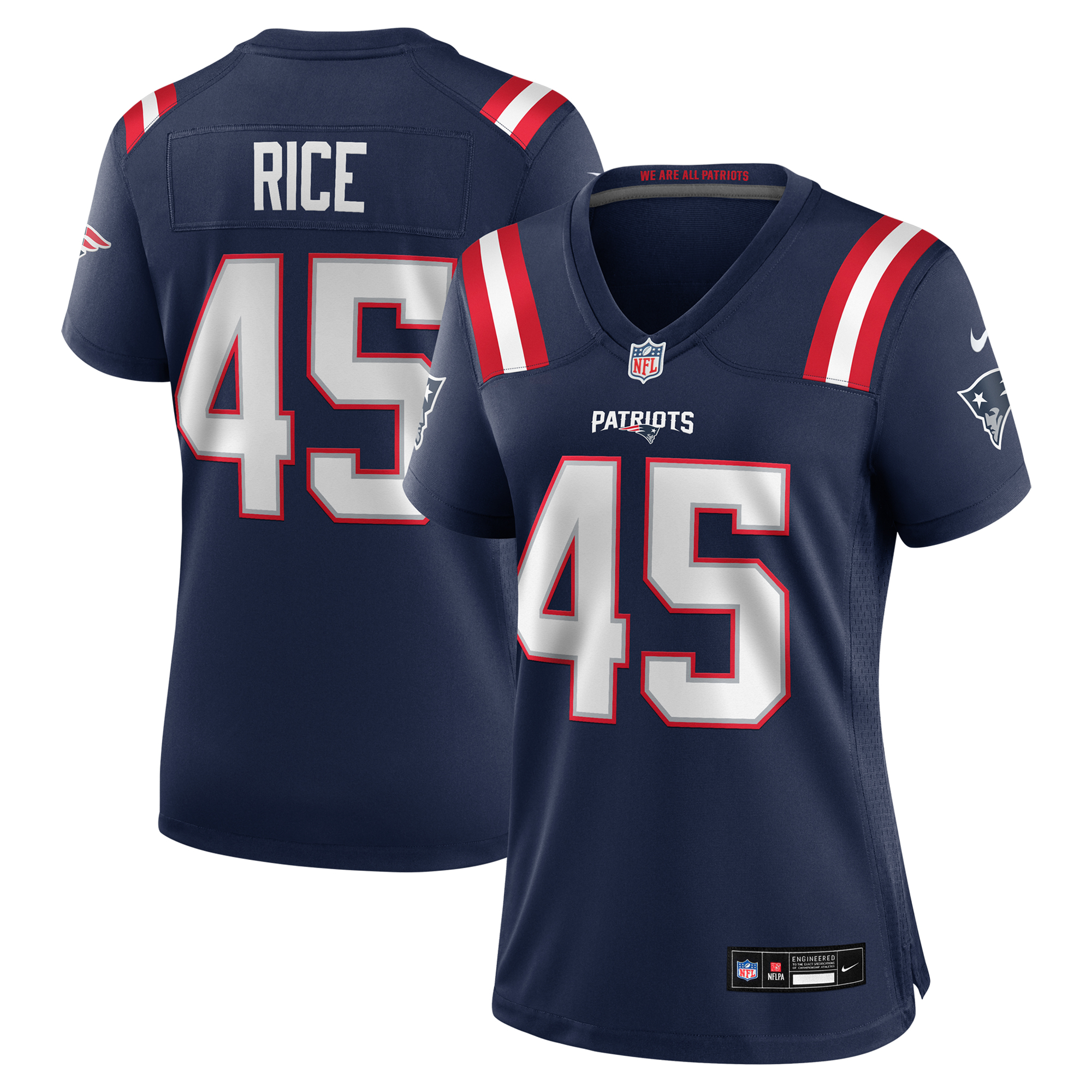Women's Nike Monty Rice Navy New England Patriots Game Jersey