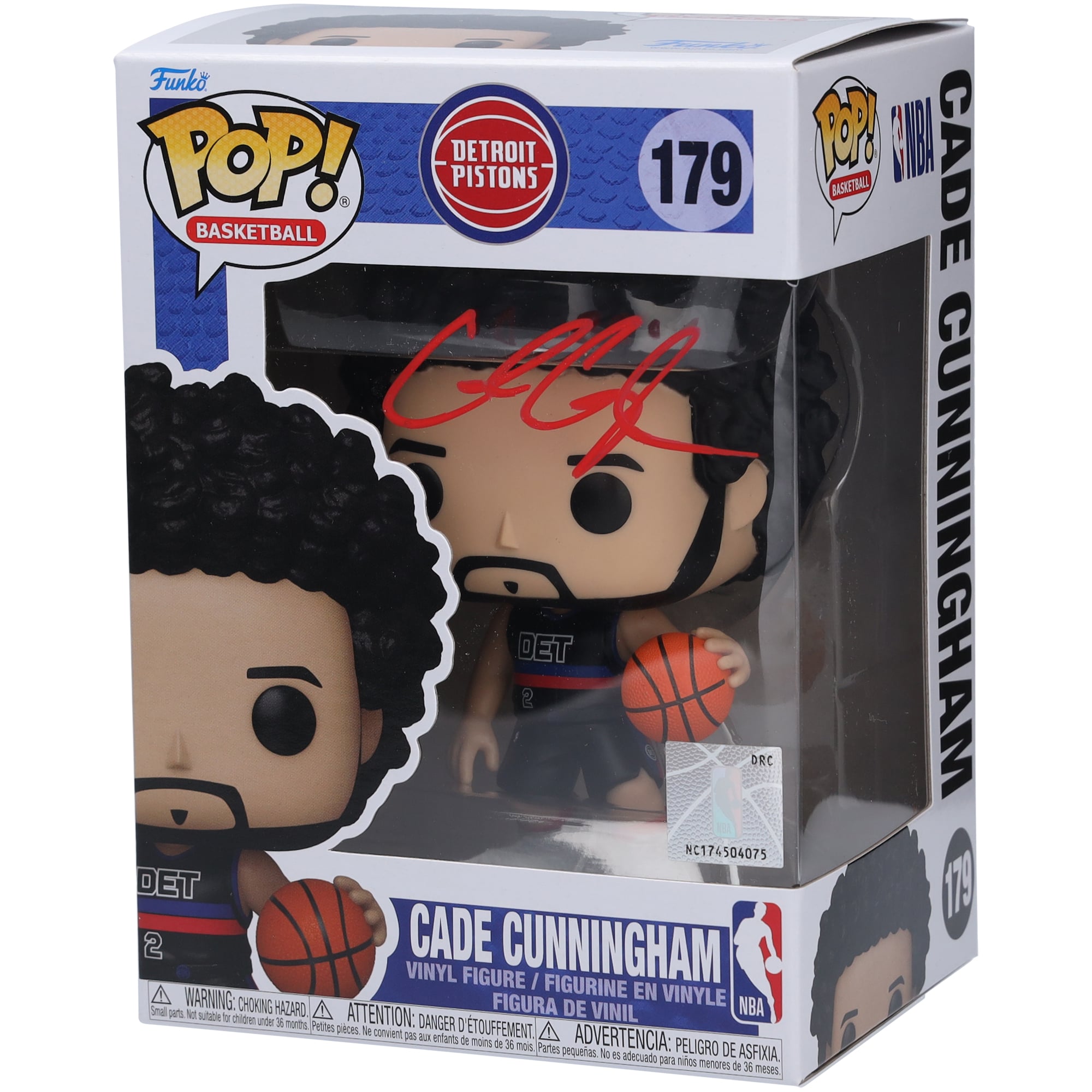 Figurine en vinyle Funko Pop! autographiée de Cade Cunningham des Detroit Pistons