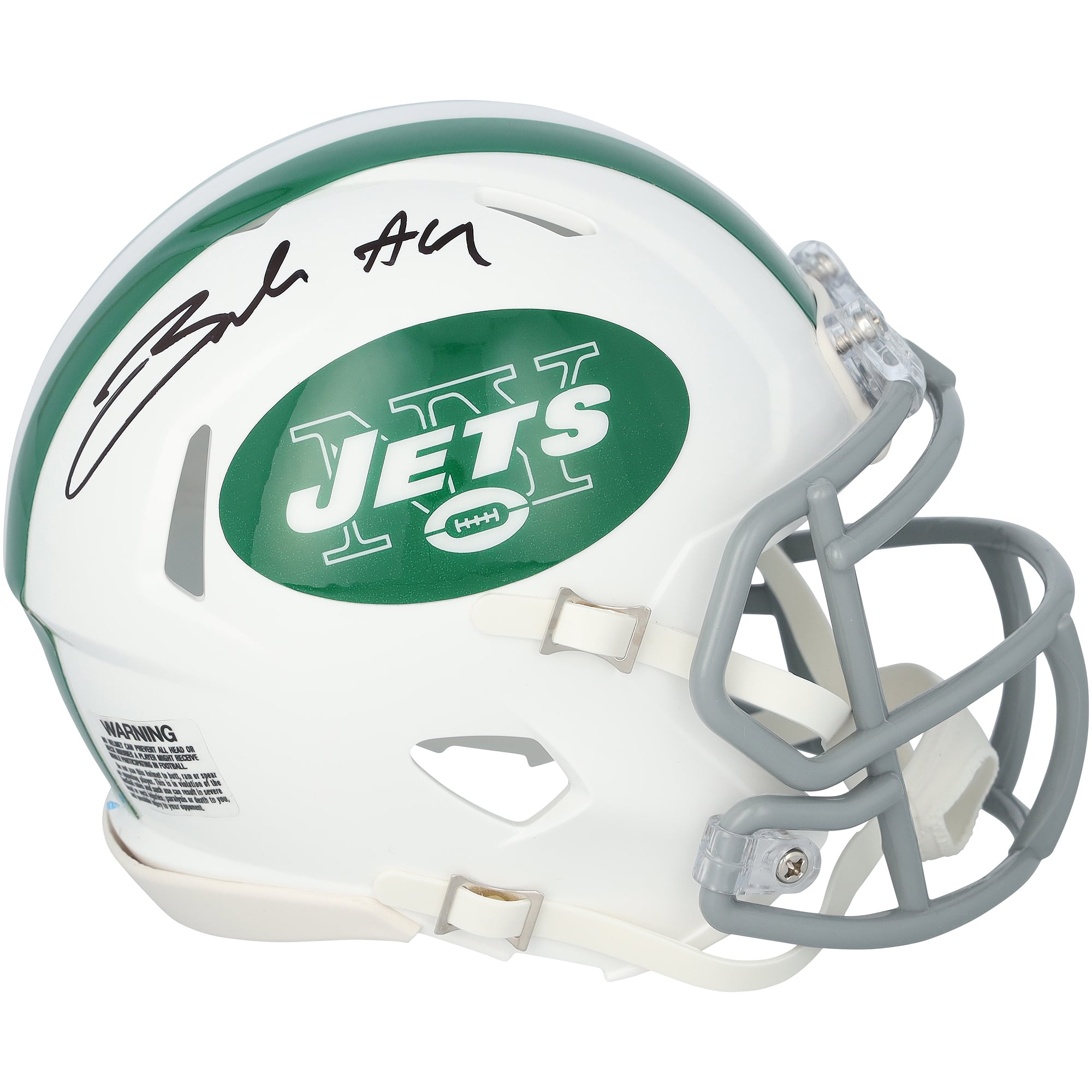 Braelon Allen New York Jets Autographed Riddell 2024 White Classic Alternate Speed Mini Helmet