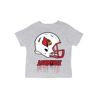 Infant Vive La Fete  Gray Louisville Cardinals Dripping Football Helmet T-Shirt