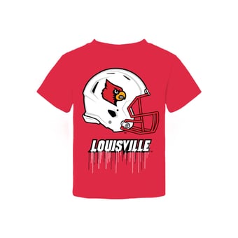 Toddler Vive La Fete  Red Louisville Cardinals Dripping Football Helmet T-Shirt