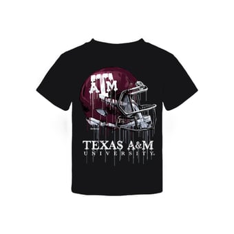 Toddler Vive La Fete  Black Texas A&M Aggies Dripping Football Helmet T-Shirt