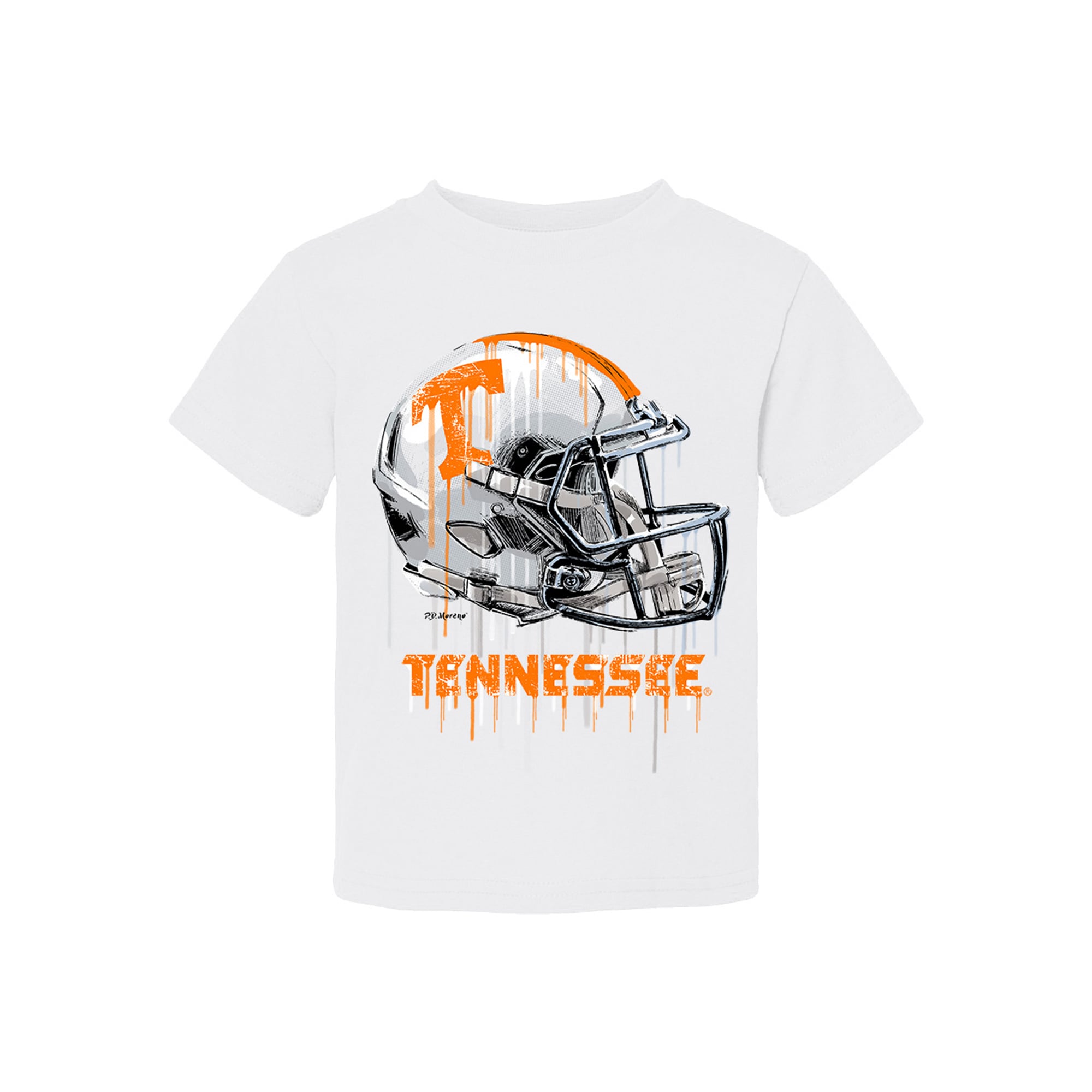 Toddler Vive La Fete White Tennessee Volunteers Dripping Football Helmet T-Shirt