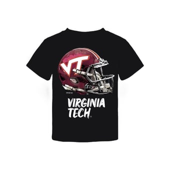 Toddler Vive La Fete  Black Virginia Tech Hokies Dripping Football Helmet T-Shirt
