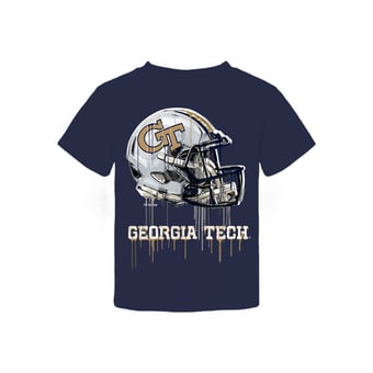 Toddler Vive La Fete  Navy Georgia Tech Yellow Jackets Dripping Football Helmet T-Shirt