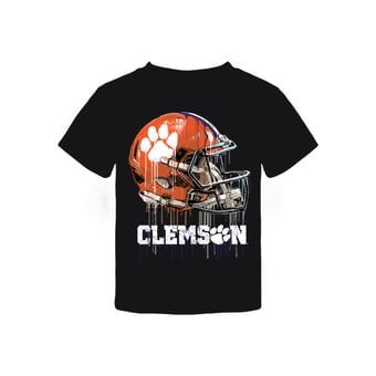 Toddler Vive La Fete  Black Clemson Tigers Dripping Football Helmet T-Shirt