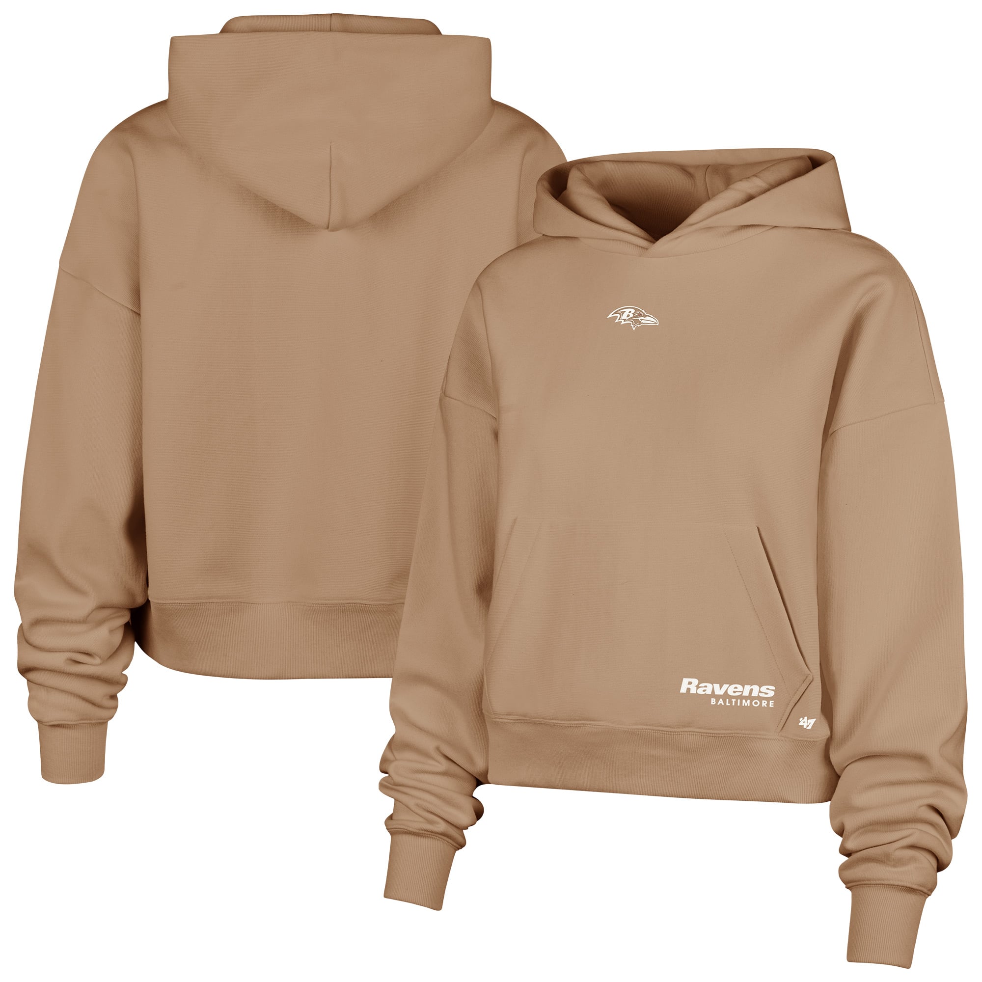 Women's '47 Brown Baltimore Ravens Sue Foundation Portabella Pullover Hoodie