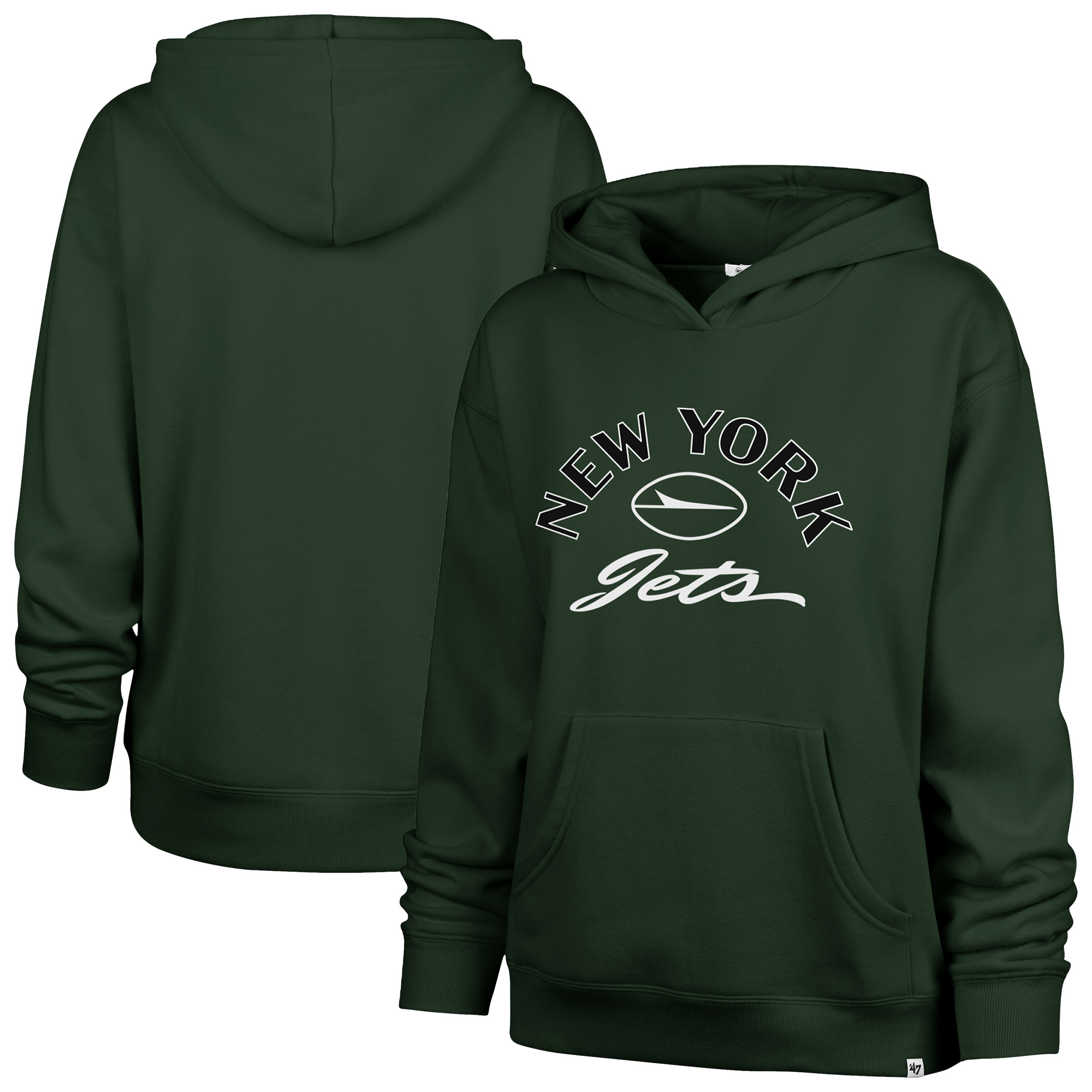Women's '47 Green New York Jets Whirlwind Naomi Pullover Hoodie