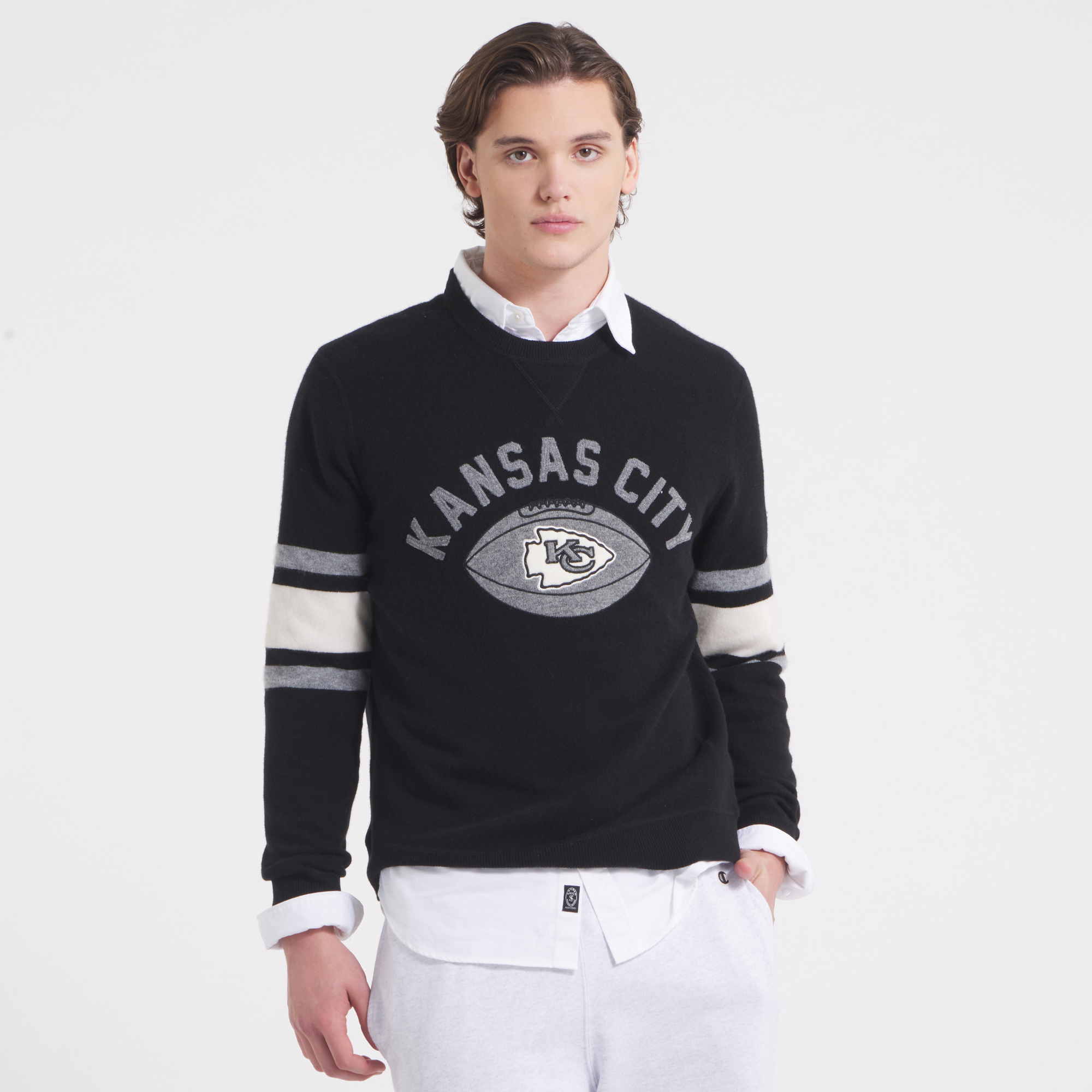 Men's Black Kansas City Chiefs x Todd Snyder Cashmere Crew Sweater