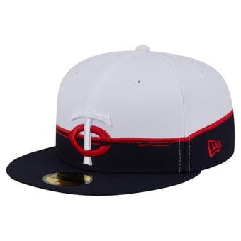Men's New Era  Navy/White Minnesota Twins Paint Stroke 59FIFTY Fitted Hat