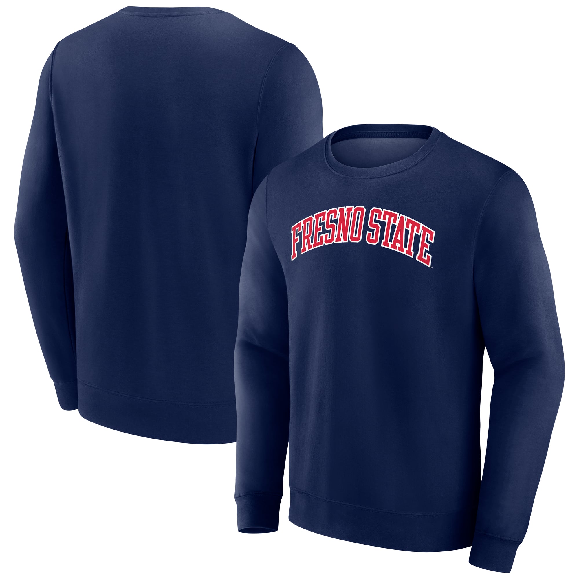 Men's Navy Fresno State Bulldogs Short Name Fleece Pullover Sweatshirt