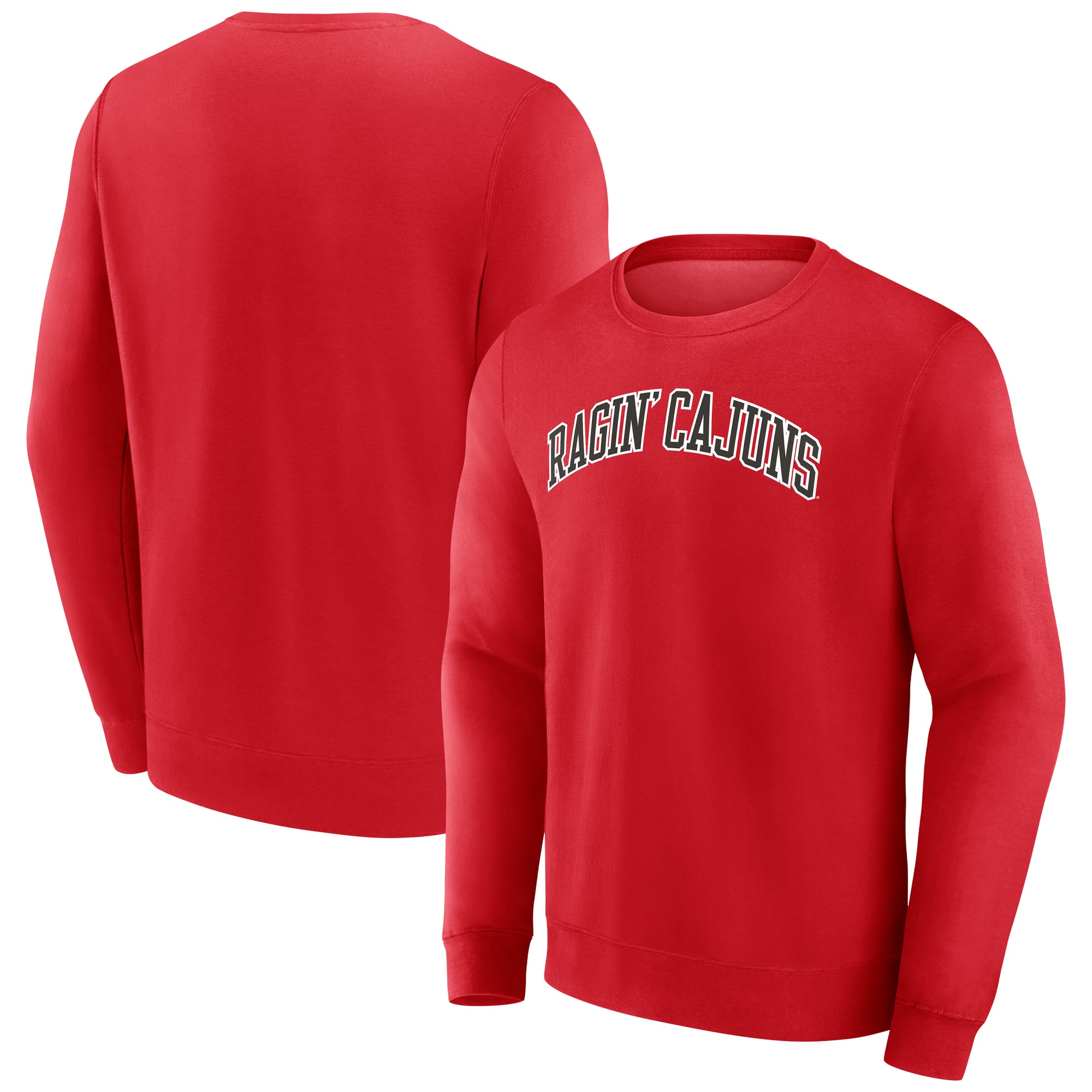 Men's Cardinal Louisiana Ragin' Cajuns Short Name Fleece Pullover Sweatshirt