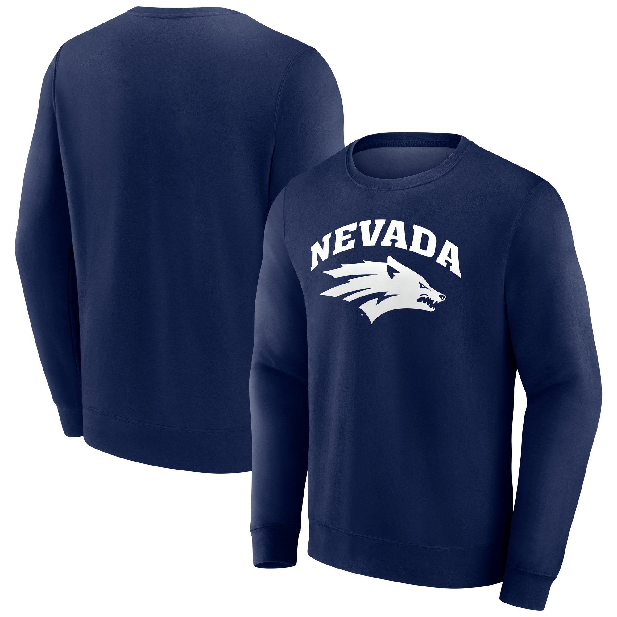 Men's Navy Nevada Wolf Pack Short Name Fleece Pullover Sweatshirt