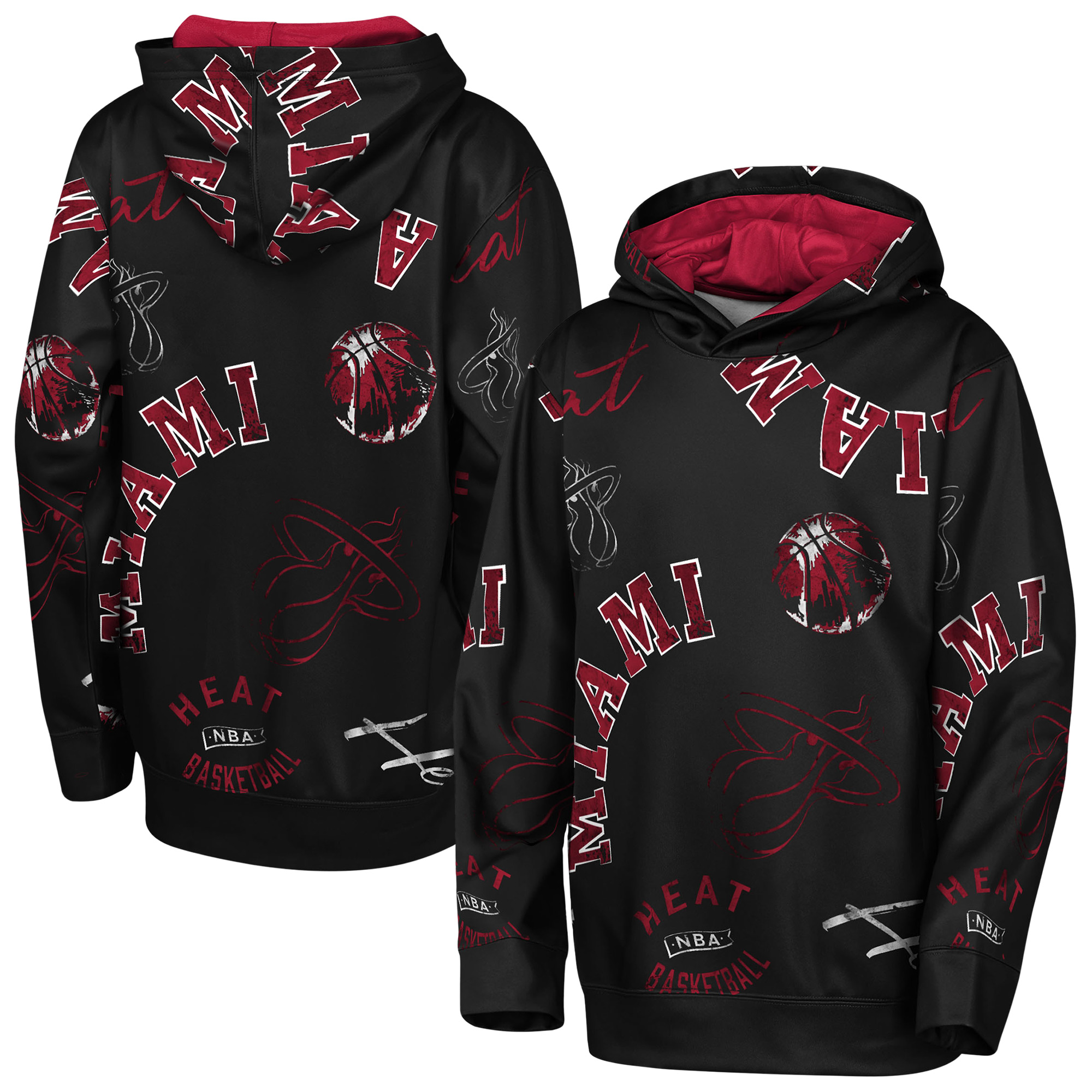 Youth Outerstuff Black Miami Heat Moving Violation Hoodie