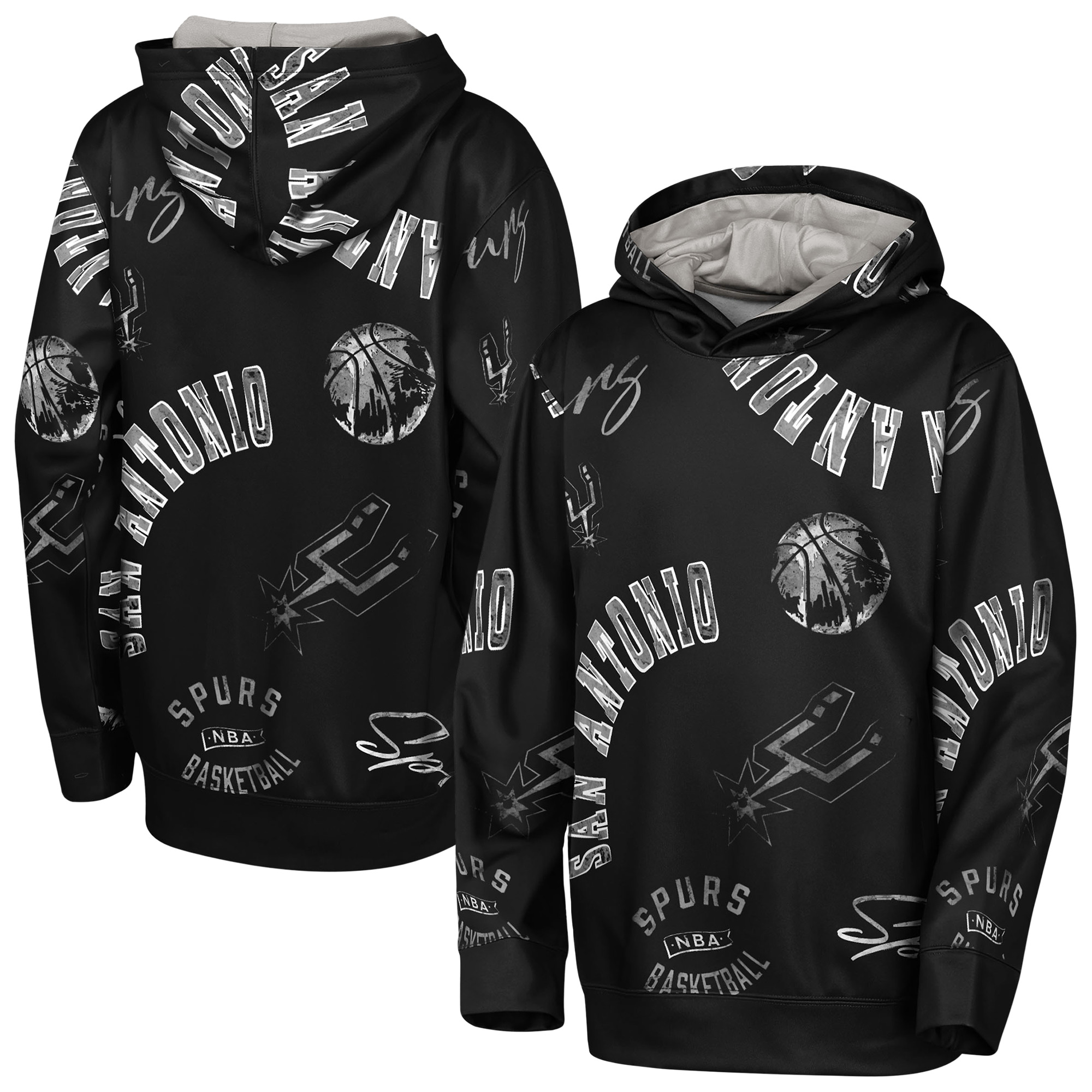 Youth Outerstuff Black San Antonio Spurs Moving Violation Hoodie