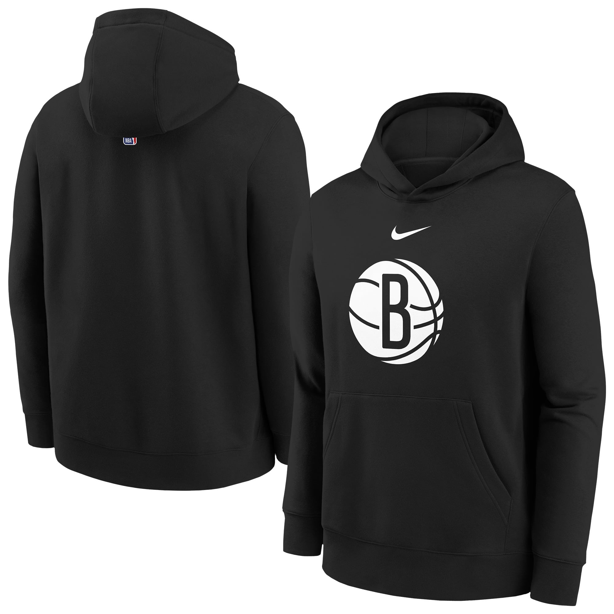 Youth Nike Black Brooklyn Nets 2025/26 Club Fleece Hoodie