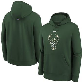 Youth Nike Hunter Green Milwaukee Bucks 2025/26 Club Fleece Hoodie