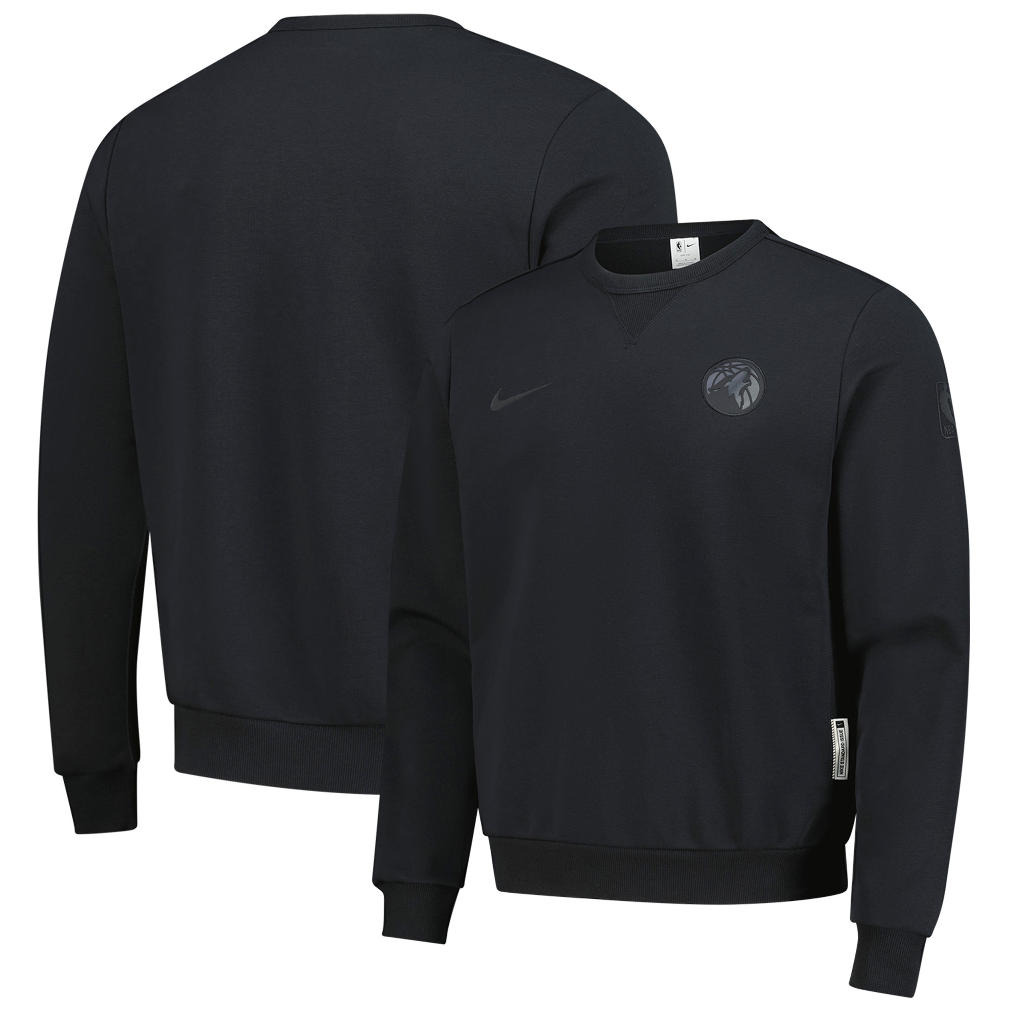 Men's Nike Black Minnesota Timberwolves Authentic Standard Issue Travel Performance Pullover Sweatshirt