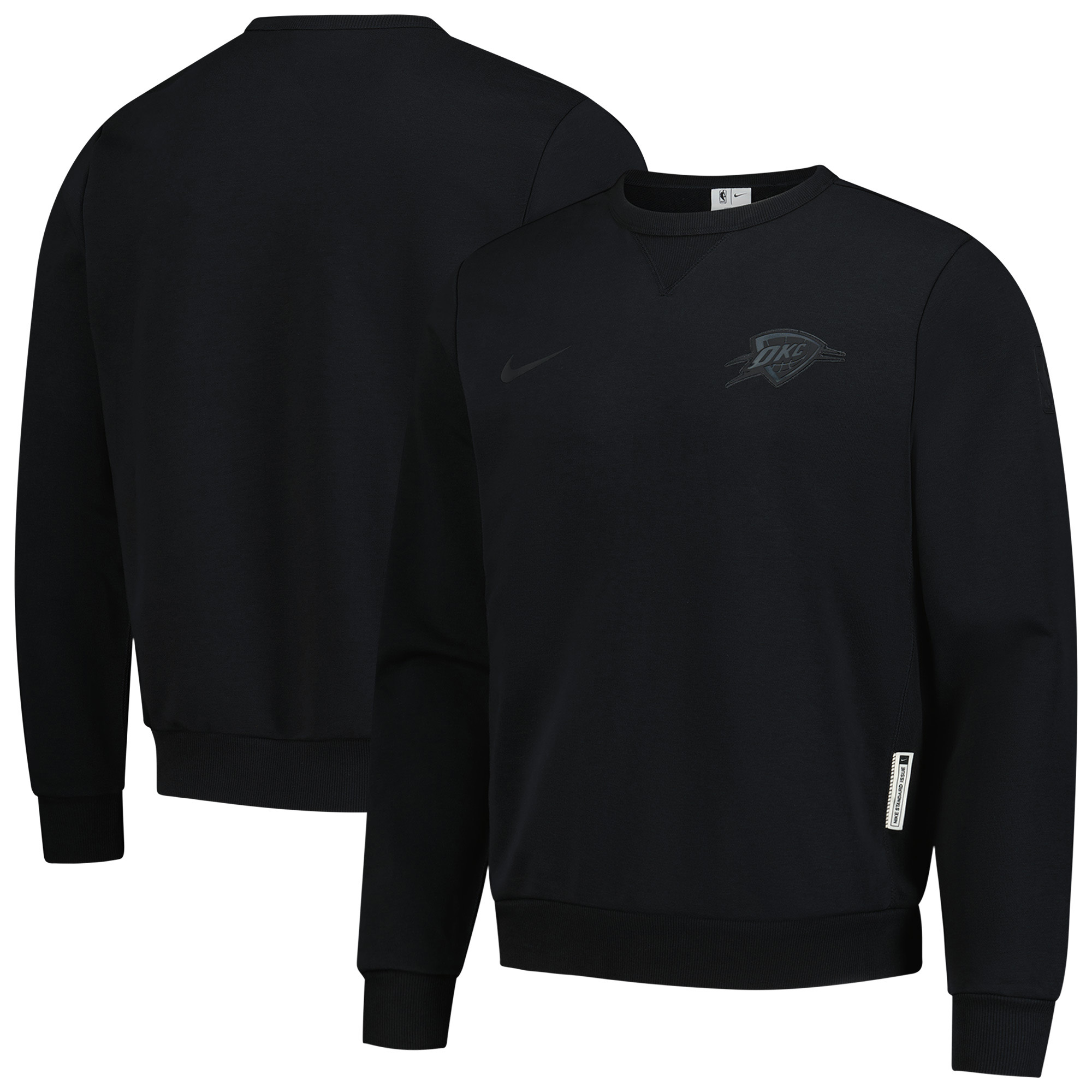Men's Nike Black Oklahoma City Thunder Authentic Standard Issue Travel Dri-FIT Pullover Sweatshirt