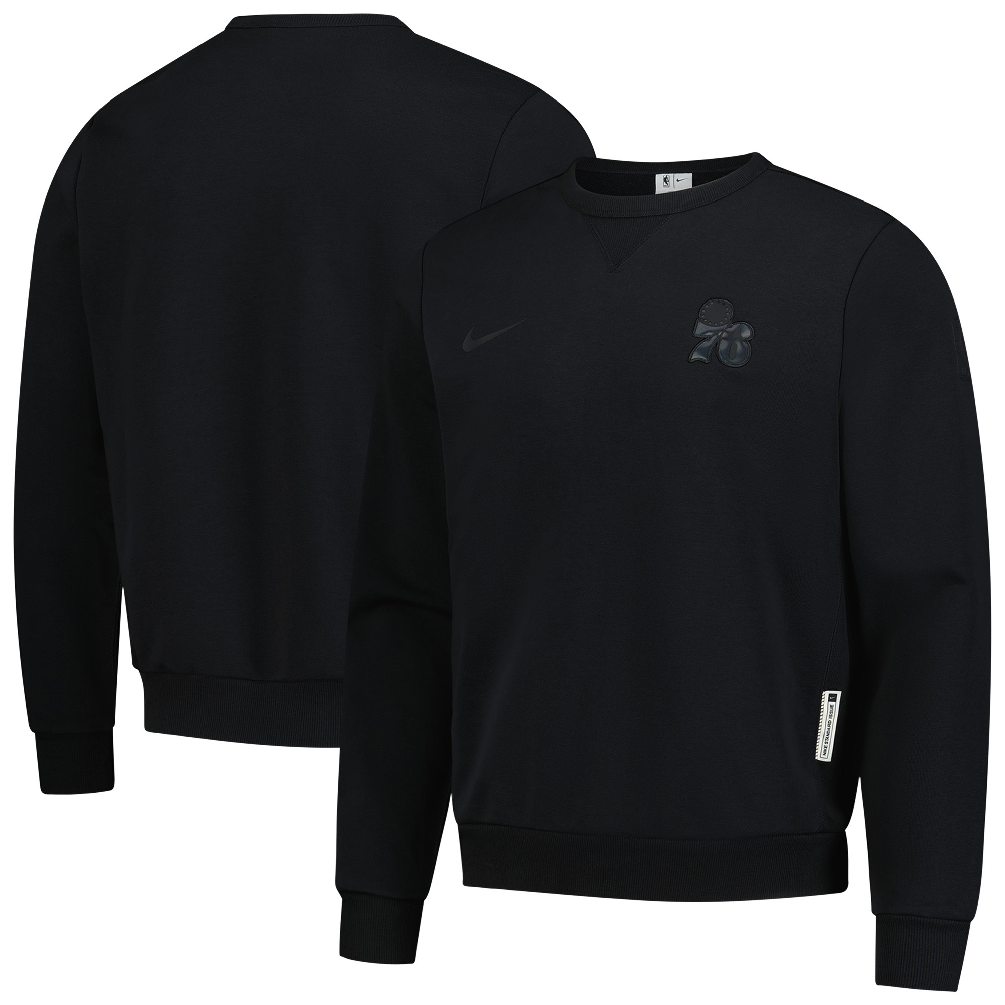 Men's Nike Black Philadelphia 76ers Authentic Standard Issue Travel Dri-FIT Pullover Sweatshirt