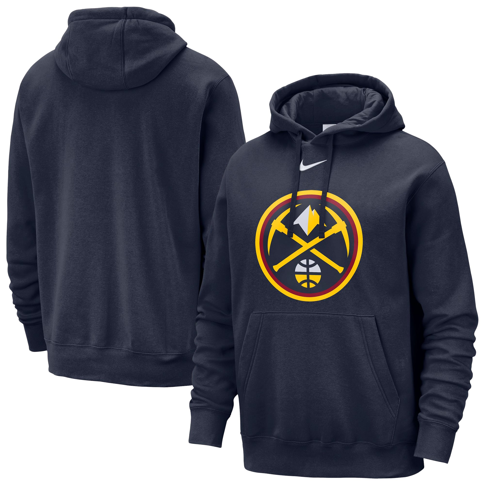 Men's Nike Navy Denver Nuggets Essential Logo Club Pullover Hoodie
