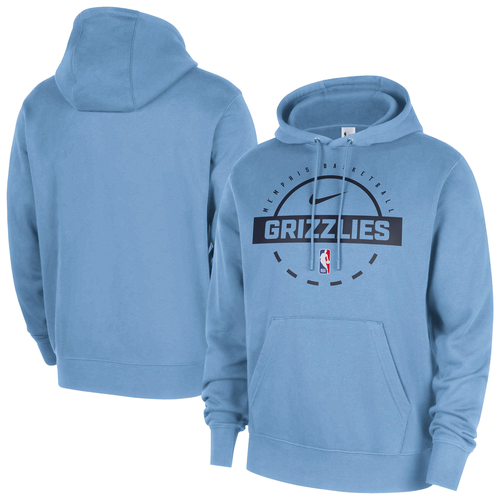 Men's Nike Light Blue Memphis Grizzlies 2025/26 Authentic Practice Club Pullover Hoodie