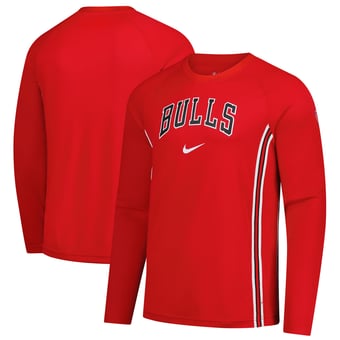 Men's Nike Red Chicago Bulls 2025/26 Authentic Pre-Game Legend Dri-FIT Long Sleeve Shooting Shirt