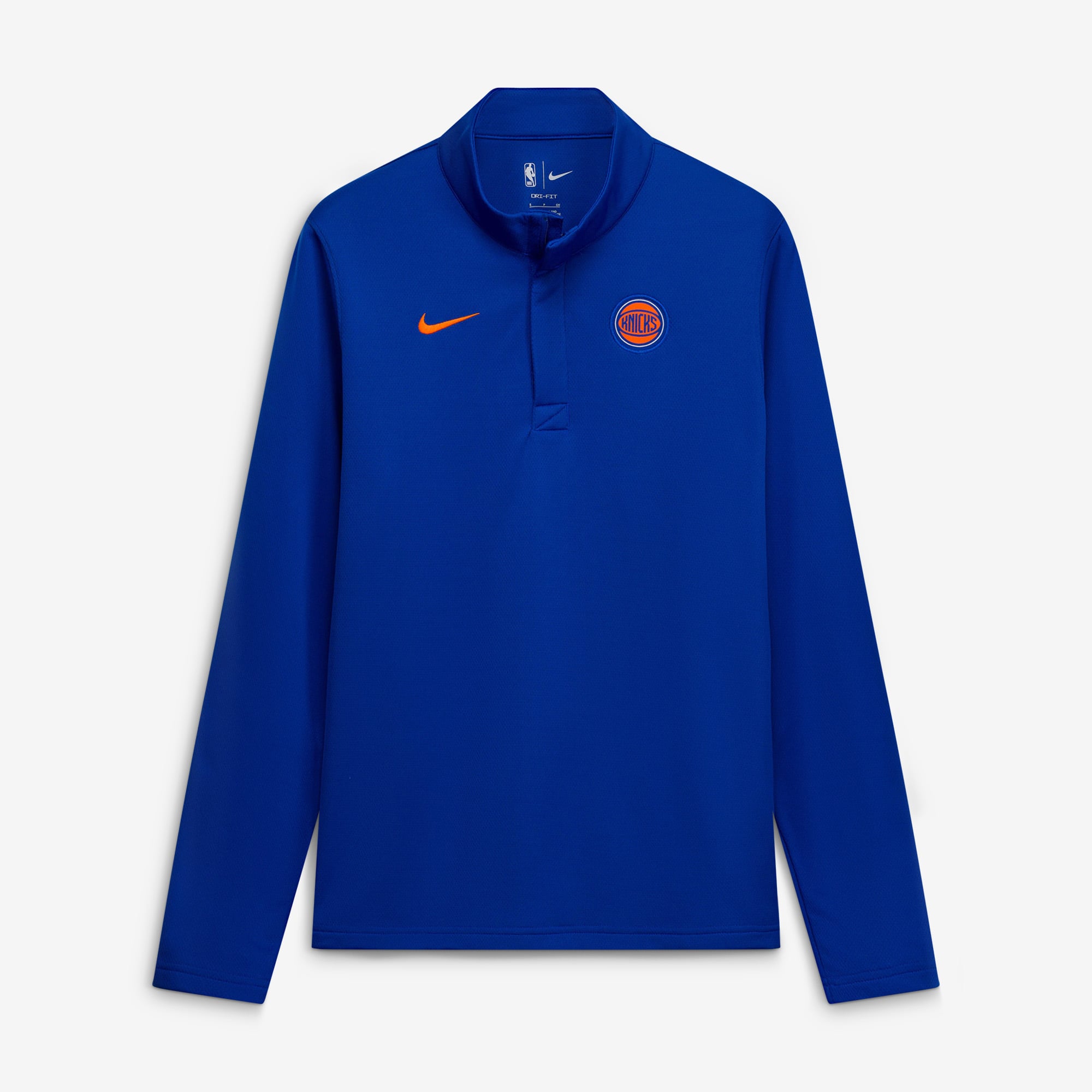 Men's Nike Blue New York Knicks Authentic Coaches Quarter-Zip Dri-FIT Top