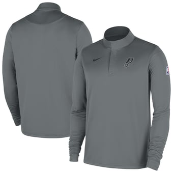 Men's Nike Silver San Antonio Spurs 2025/26 Authentic Coaches Quarter-Zip Dri-Fit Top