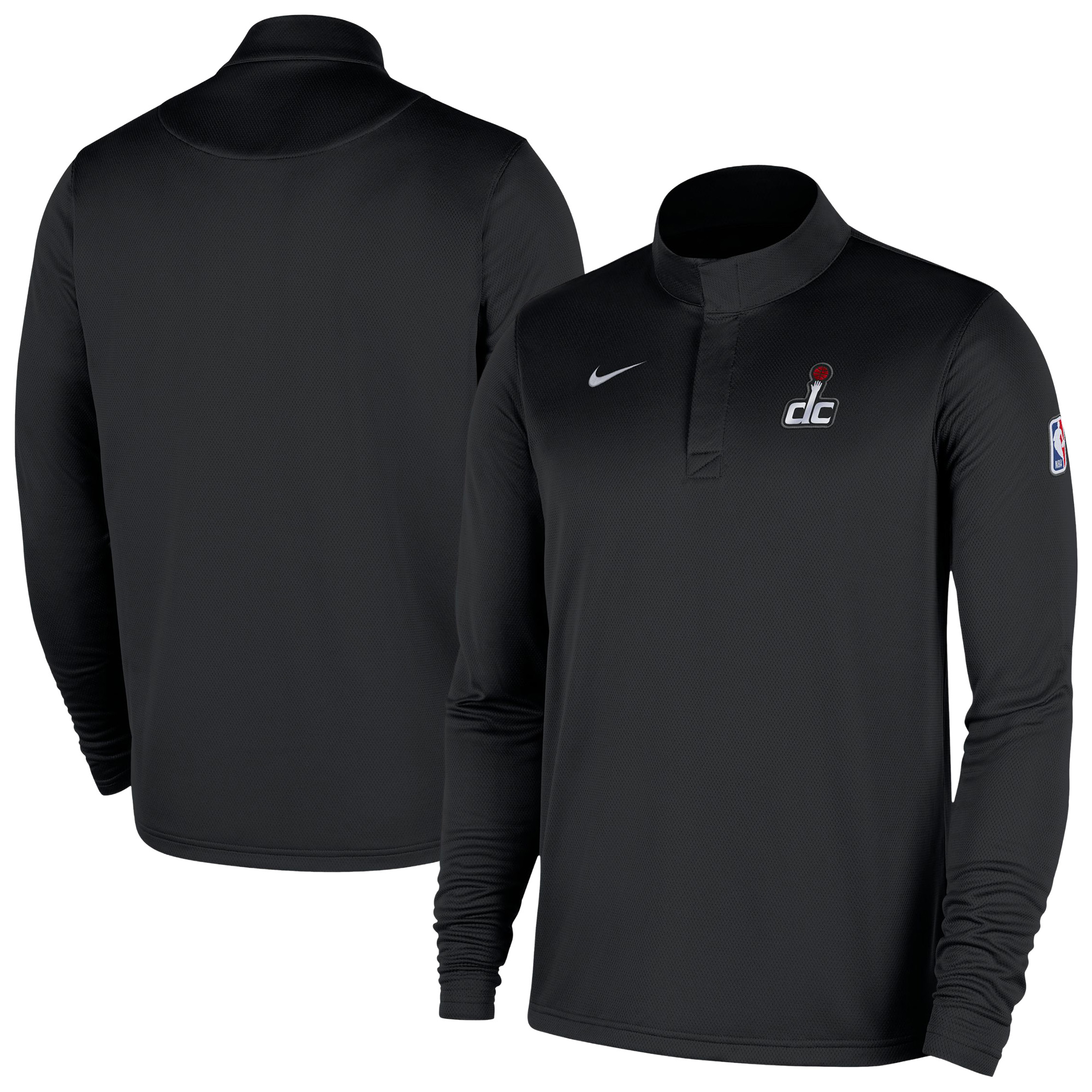 Men's Nike Black Washington Wizards Authentic Coaches Quarter-Zip Dri-FIT Top
