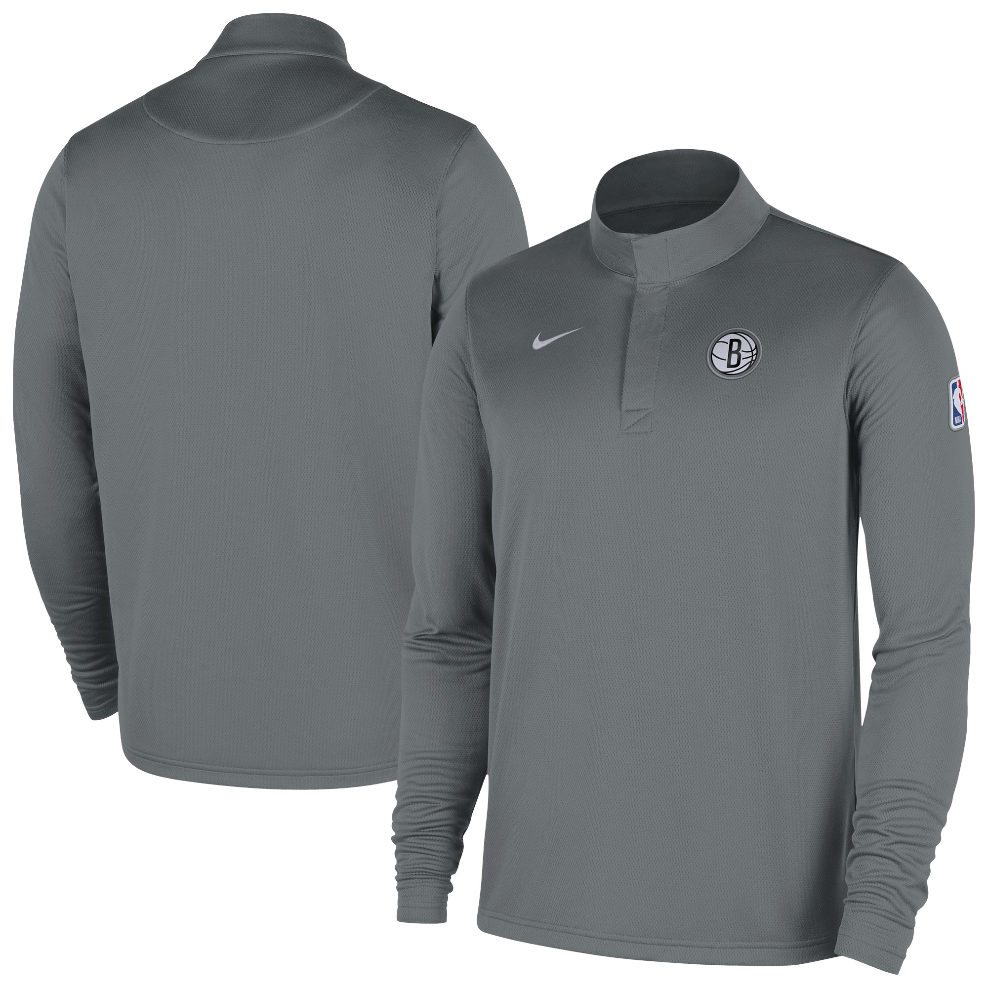 Men’s Nike Gray Brooklyn Nets 2025/26 Authentic Coaches Quarter-Zip Dri-Fit Top Men’s Nike Gray Brooklyn Nets 2025/26 Authentic Coaches Quarter-Zip Dri-Fit Top