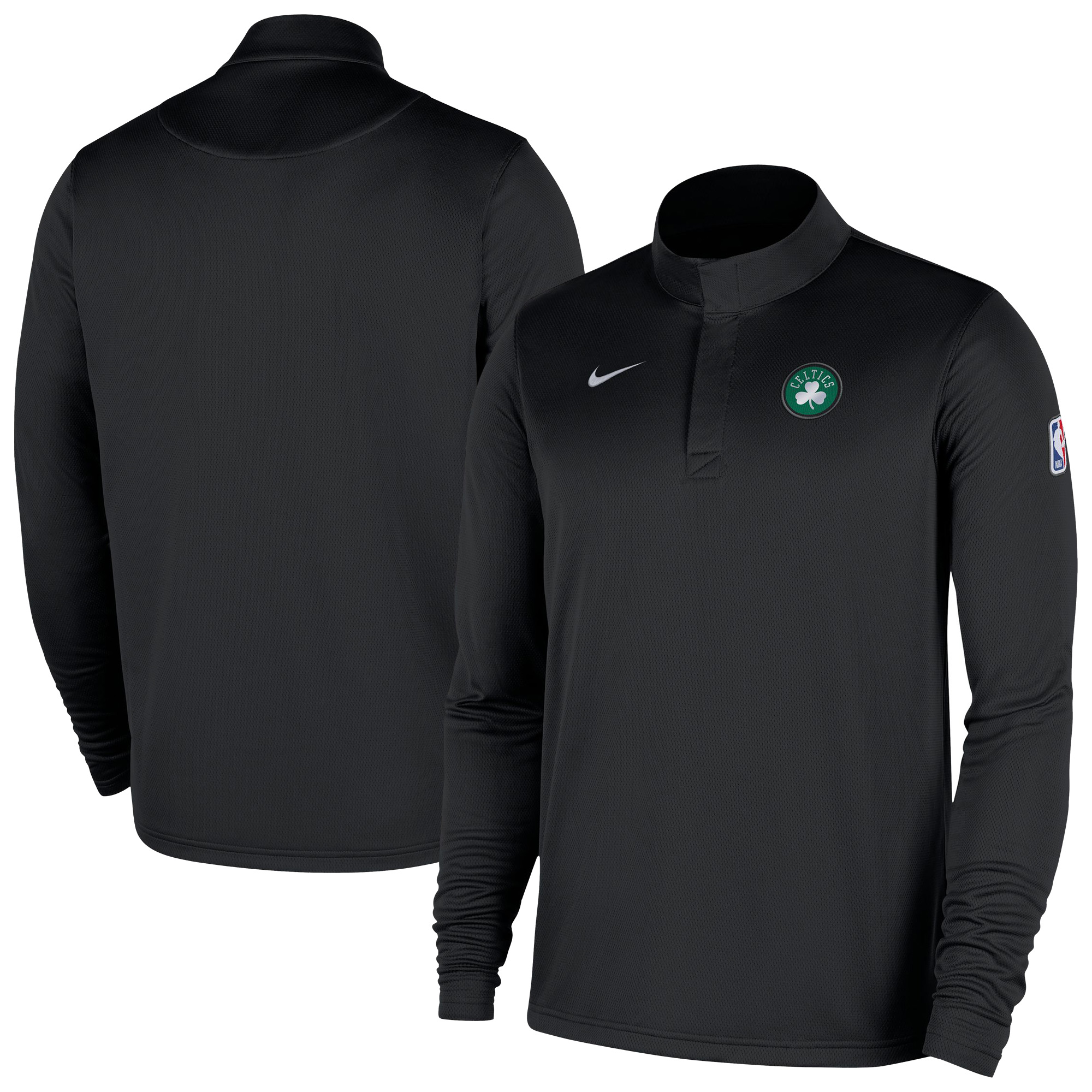 Men's Nike Black Boston Celtics Authentic Coaches Quarter-Zip Dri-FIT Top