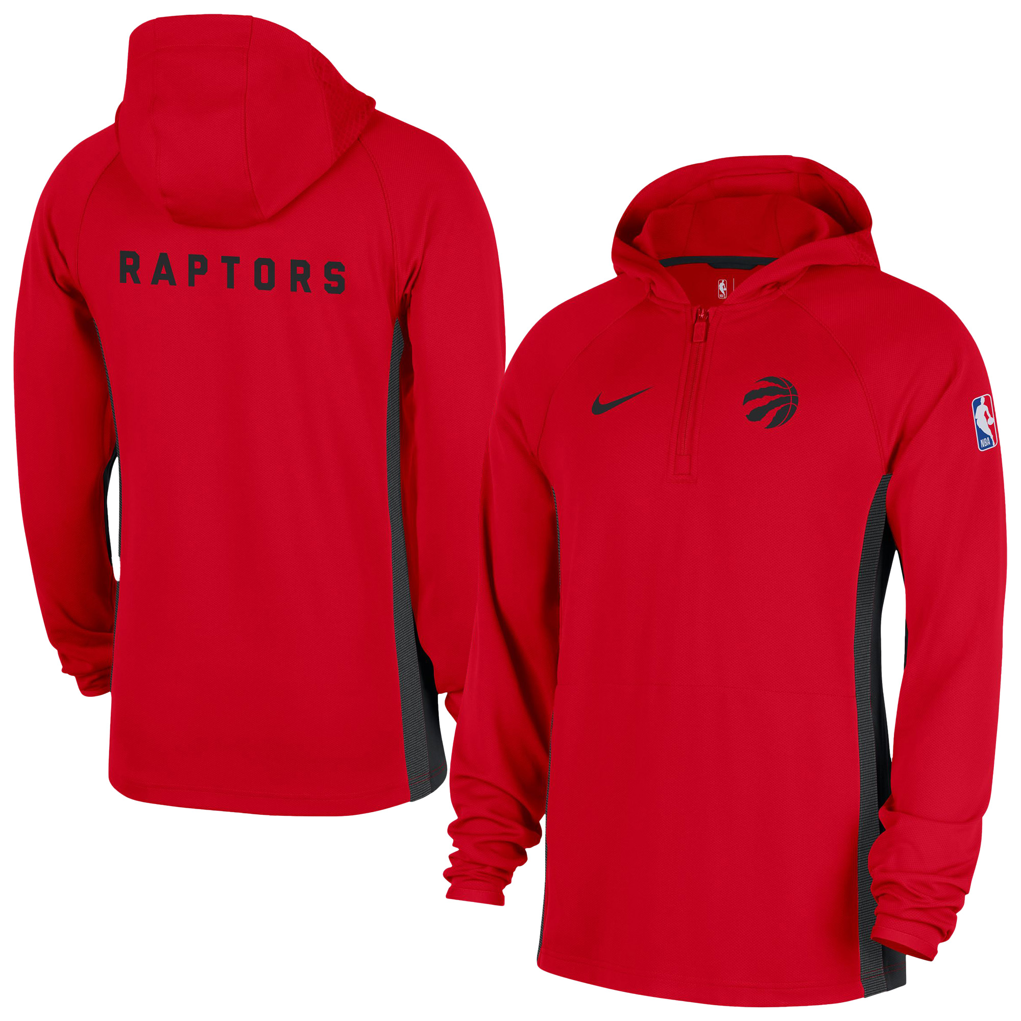 Men's Nike Red Toronto Raptors Authentic On Court Zone Quarter-Zip Dri-FIT Hoodie Jacket