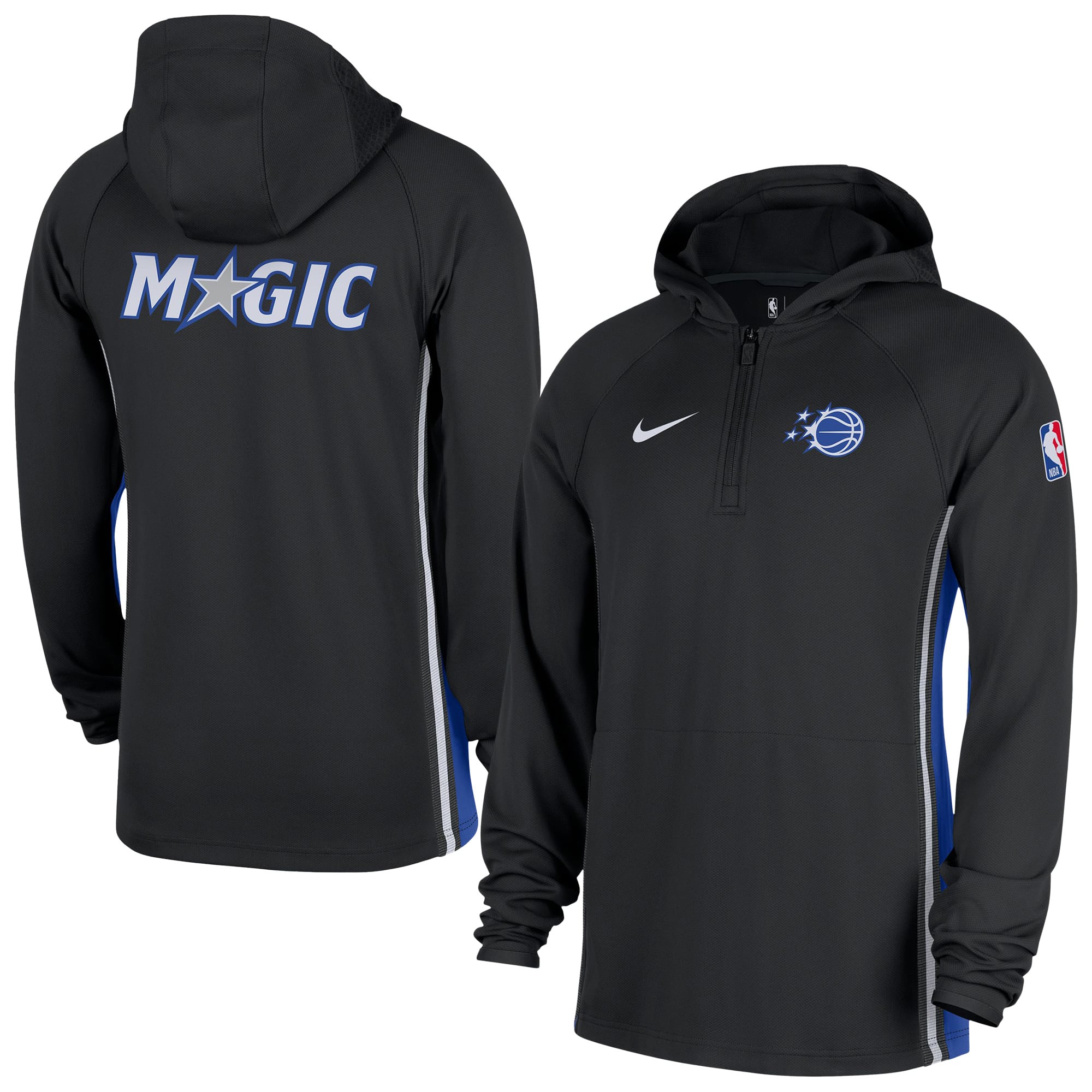 Men's Nike  Black Orlando Magic Authentic On Court Zone Quarter-Zip Dri-FIT Hoodie Jacket