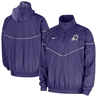 Men's Nike  Purple Phoenix Suns Courtside Windrunner Woven Half-Zip Hooded Jacket