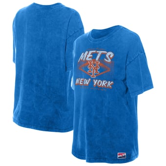 Women's New Era Blue New York Mets Mineral Wash Oversized T-Shirt
