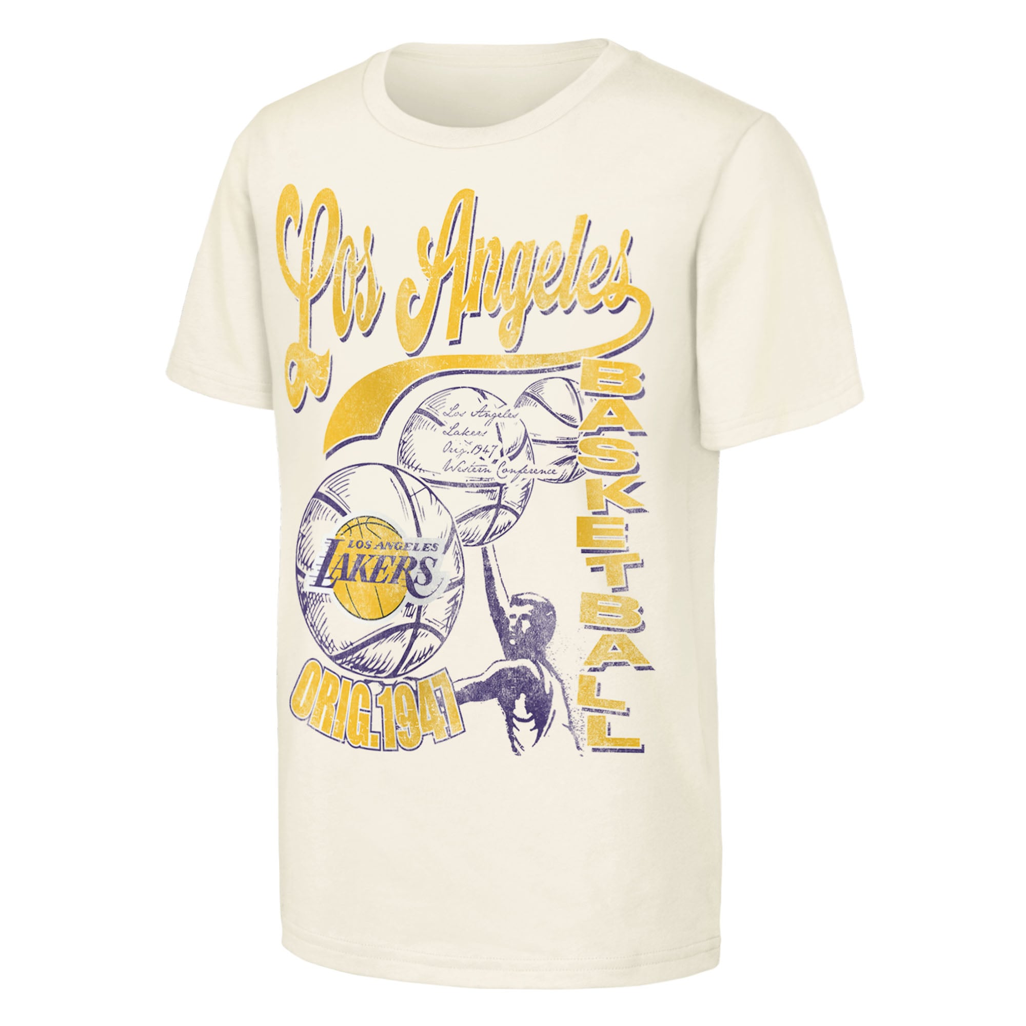 Youth Outerstuff Natural Los Angeles Lakers Ticket Stub T-Shirt