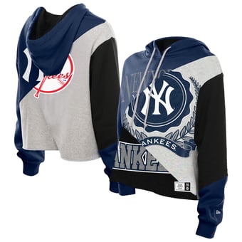 Women's New Era  New York Yankees Upcycled Color Block Cropped Boxy Hoodie