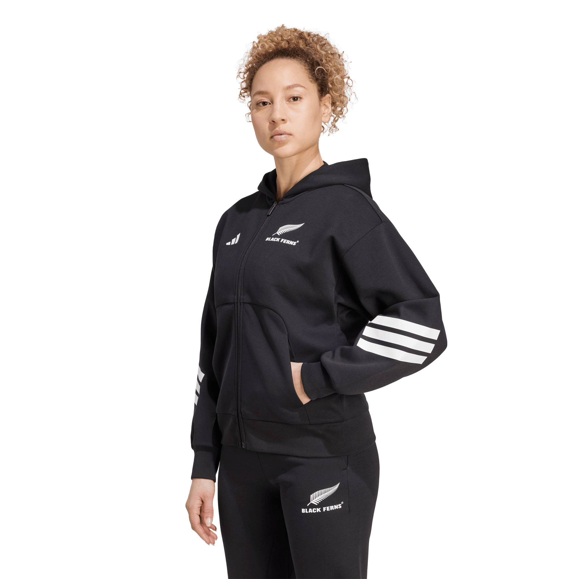 Sudadera con capucha Cremallera completa adidas del Black Ferns - Negro