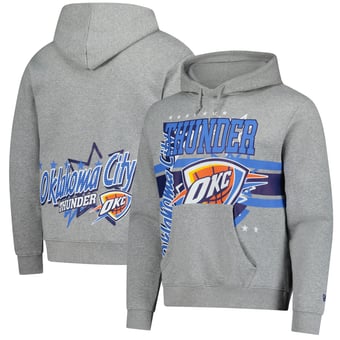 Men's New Era  Heather Gray Oklahoma City Thunder Injection Sport Classics Fleece Hoodie