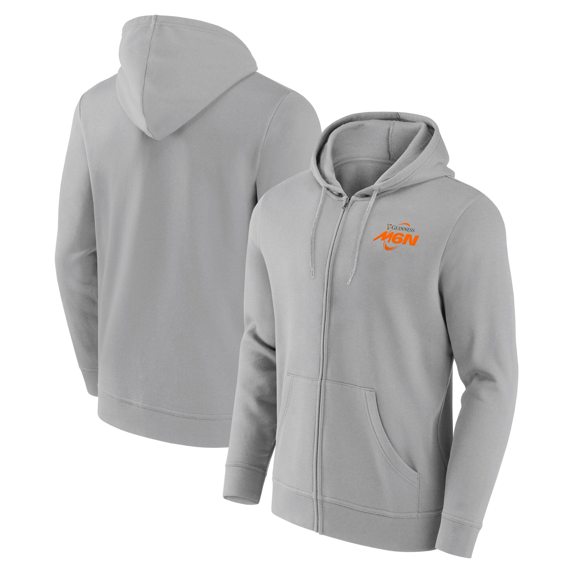 Felpa con cappuccio e zip intera con grafica Guinness Six Nations Primary Mono Logo - Grigio