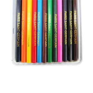 Boîte à crayons en métal Paris Saint-Germain avec 12 crayons en bois, vue 4
