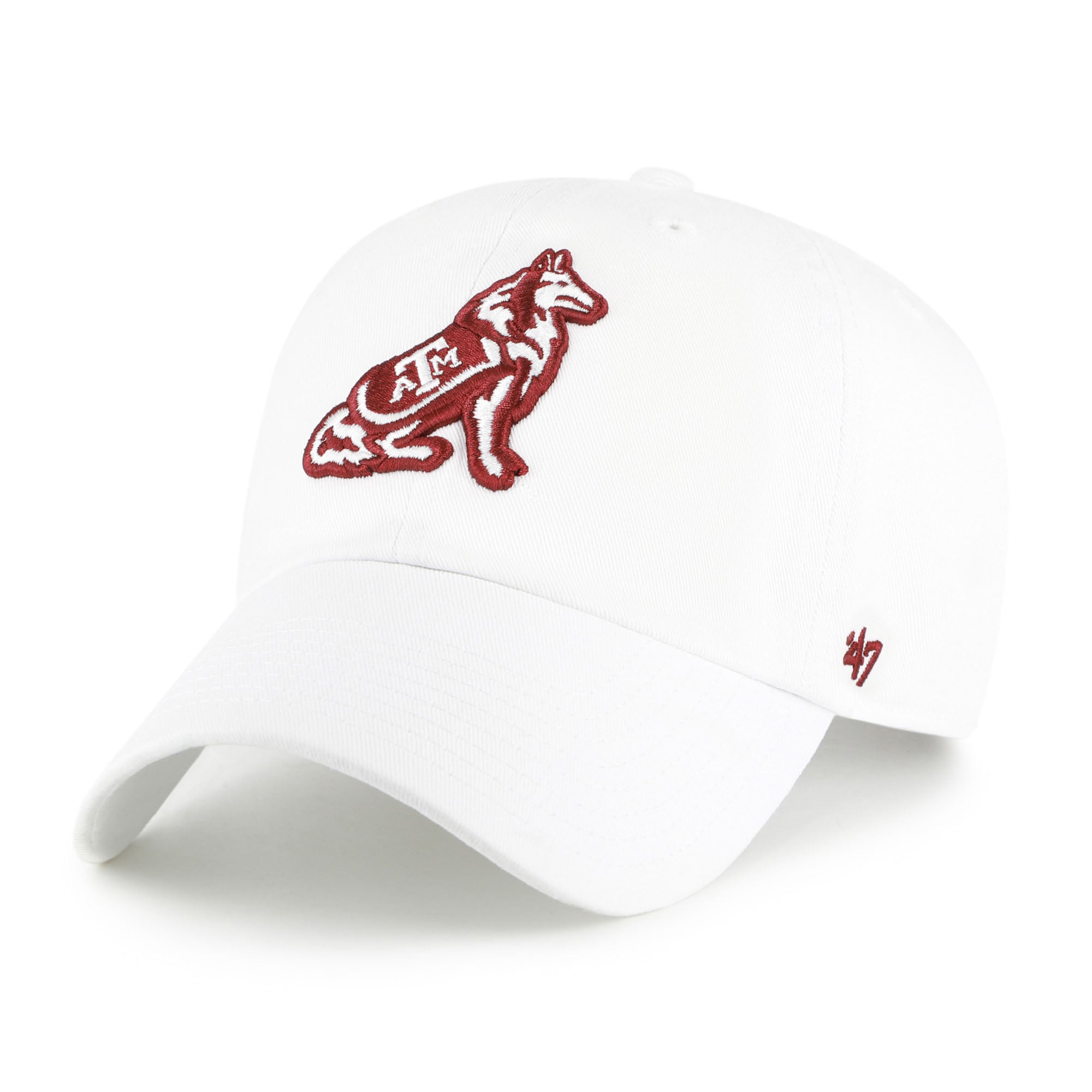 Unisex '47  White Texas A&M Aggies Mascot Clean Up Adjustable Hat