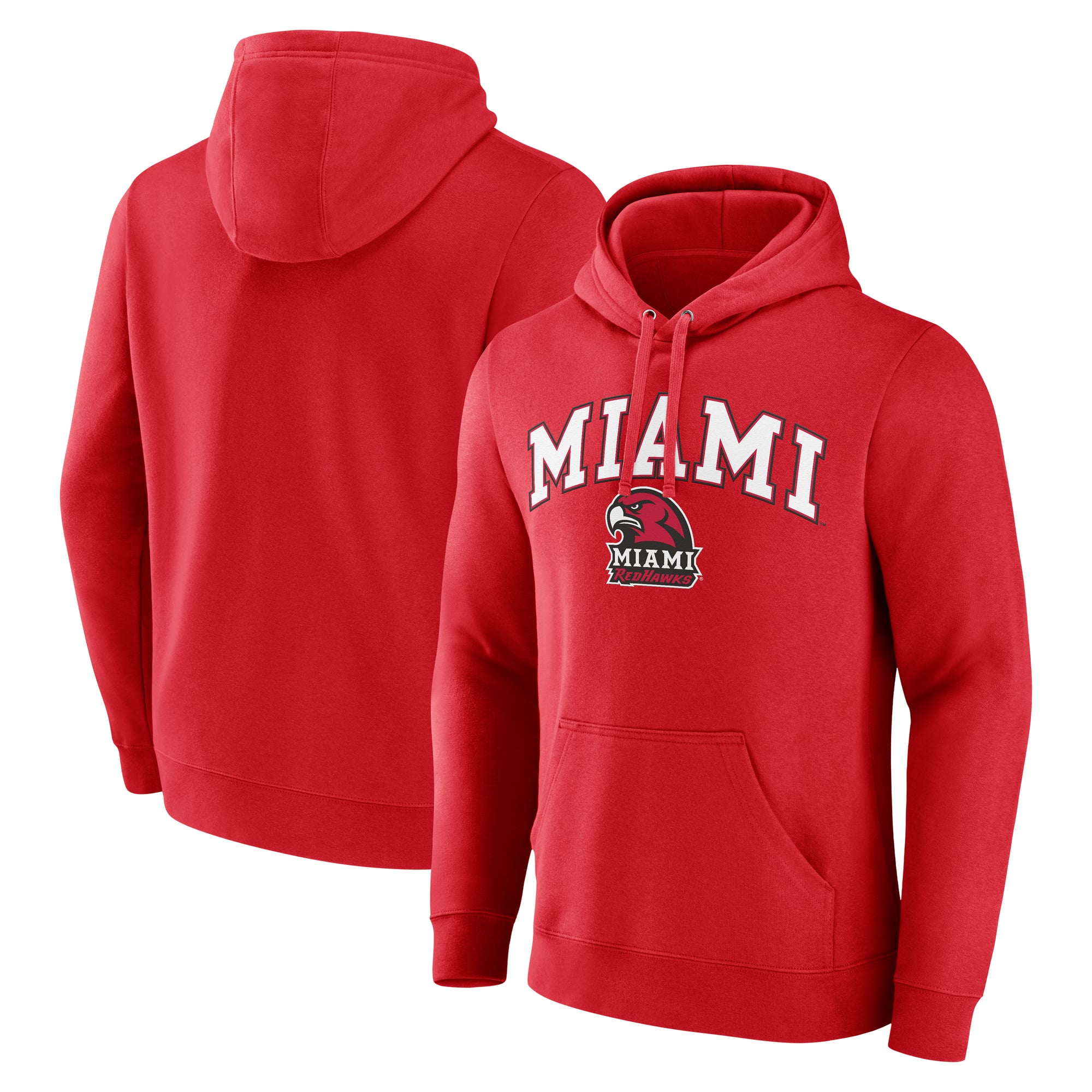 Men's Red Miami University RedHawks Campus Pullover Hoodie