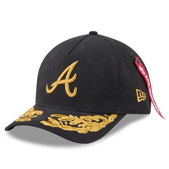 Men's New Era x Alpha Industries  Black Atlanta Braves A-Frame 9FORTY Adjustable Hat