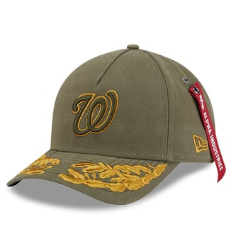 Men's New Era x Alpha Industries  Olive Washington Nationals A-Frame 9FORTY Adjustable Hat