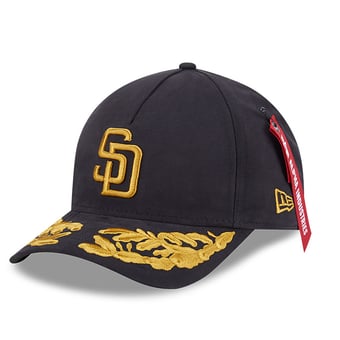 Men's New Era x Alpha Industries  Black San Diego Padres A-Frame 9FORTY Adjustable Hat