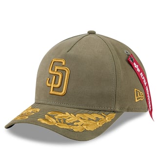 Men's New Era x Alpha Industries  Olive San Diego Padres A-Frame 9FORTY Adjustable Hat