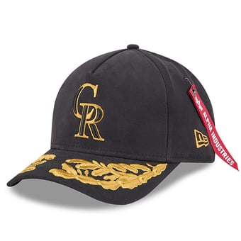 Men's New Era x Alpha Industries  Black Colorado Rockies A-Frame 9FORTY Adjustable Hat
