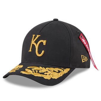 Men's New Era x Alpha Industries  Black Kansas City Royals A-Frame 9FORTY Adjustable Hat